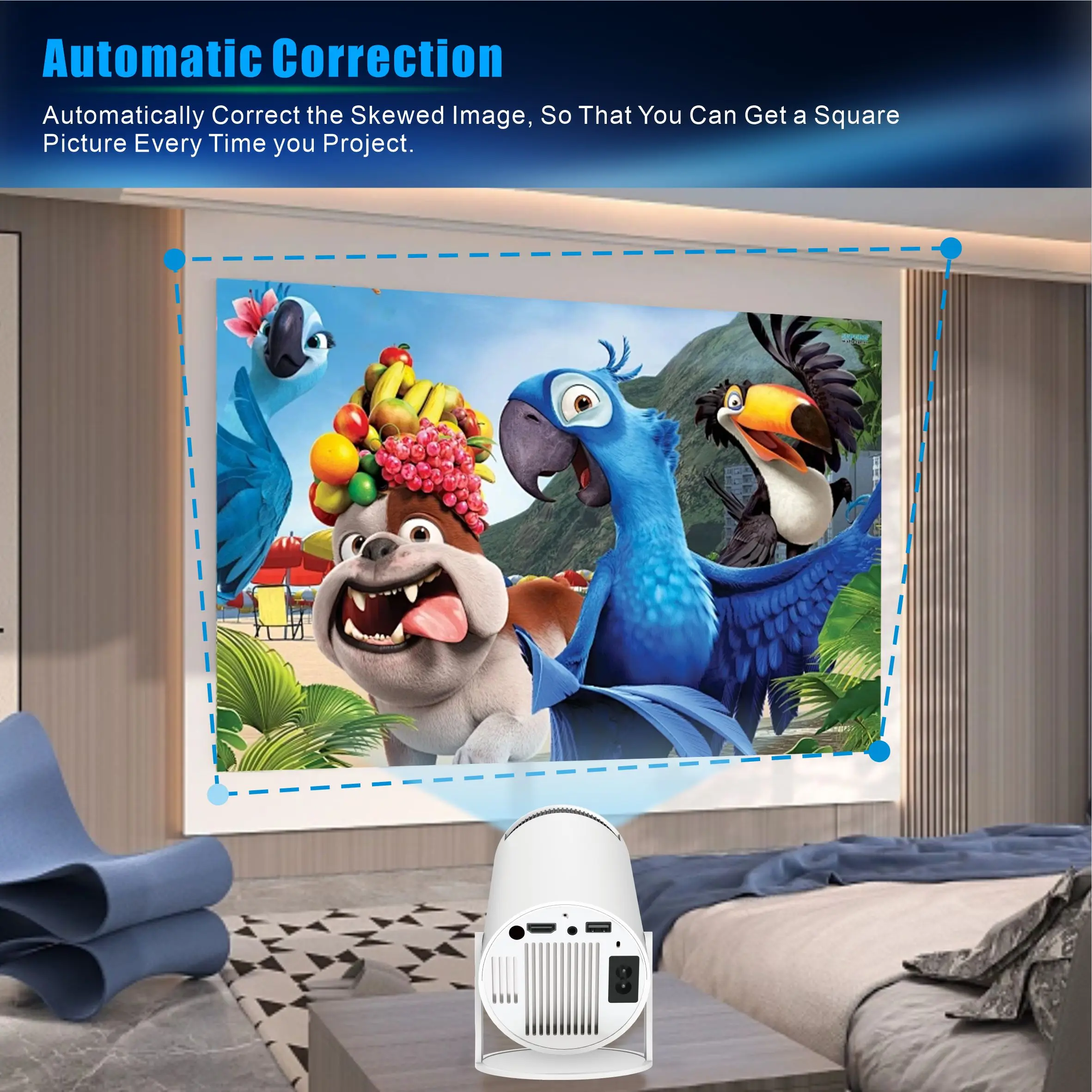 Mini Projector HY300 Pro 720P Full HD Home Theater Mini Projector 4k Android Smart Wifi Tv Projector