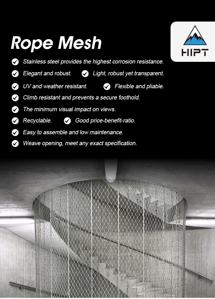 Stainless Steel Wire Rope Mesh Net Fence Security Screens