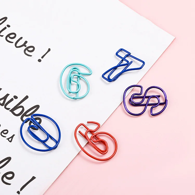 Colorful Number Shapes Clip Cheap Stationery Yes Shape Paper Clips