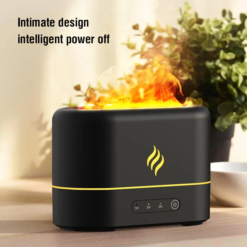 Gadgetoo Portable Cool Mist Usb Led Change Color Room 7 Colors Aroma Essential Oil Diffuser H2O Fire Flame Air Humidifier