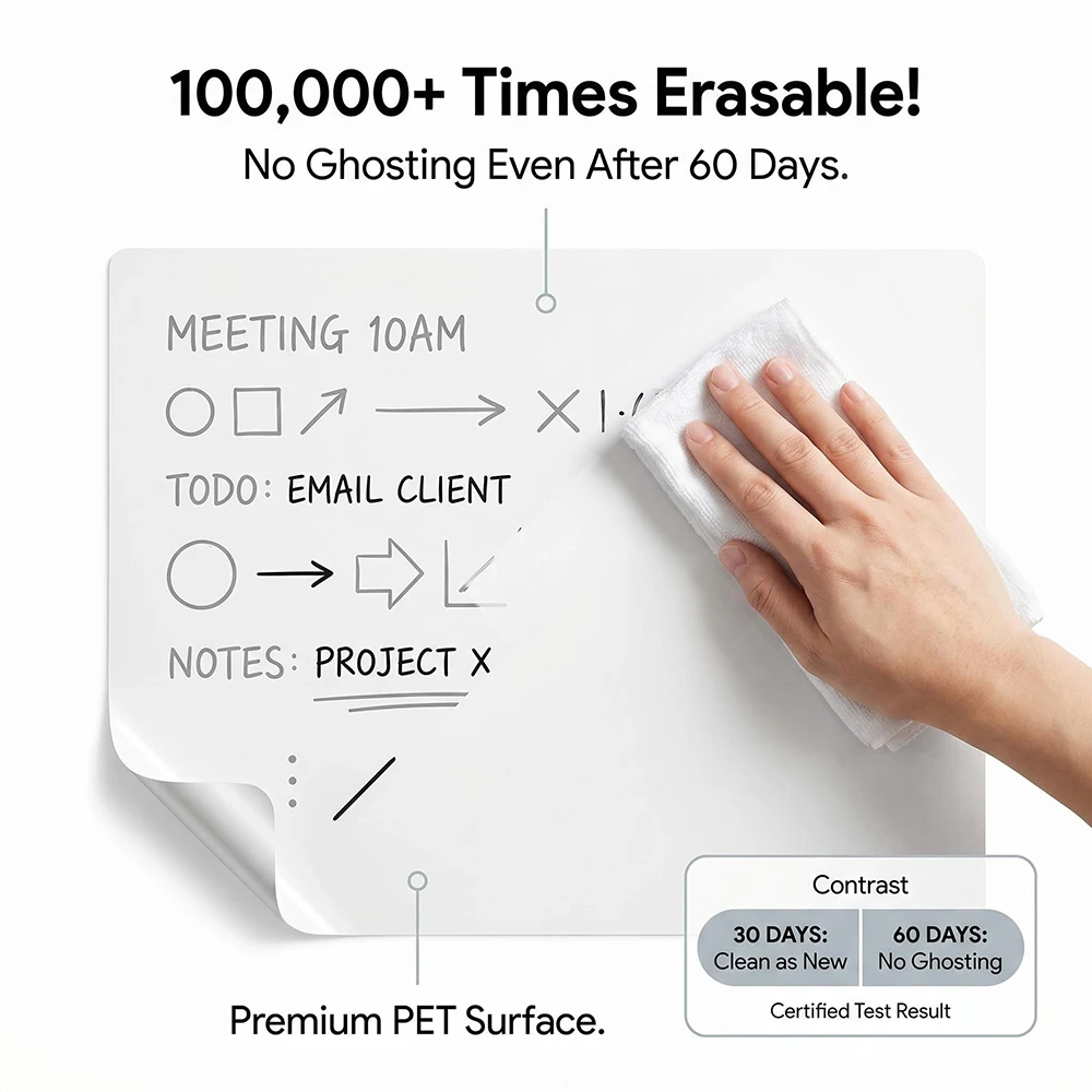 Peel and stick whiteboard wall sticker home office use