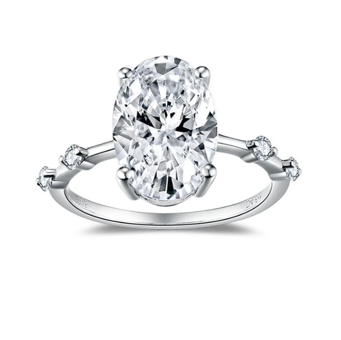 Vintage Eternity Diamond S925 Cut Engagement VVS Oval