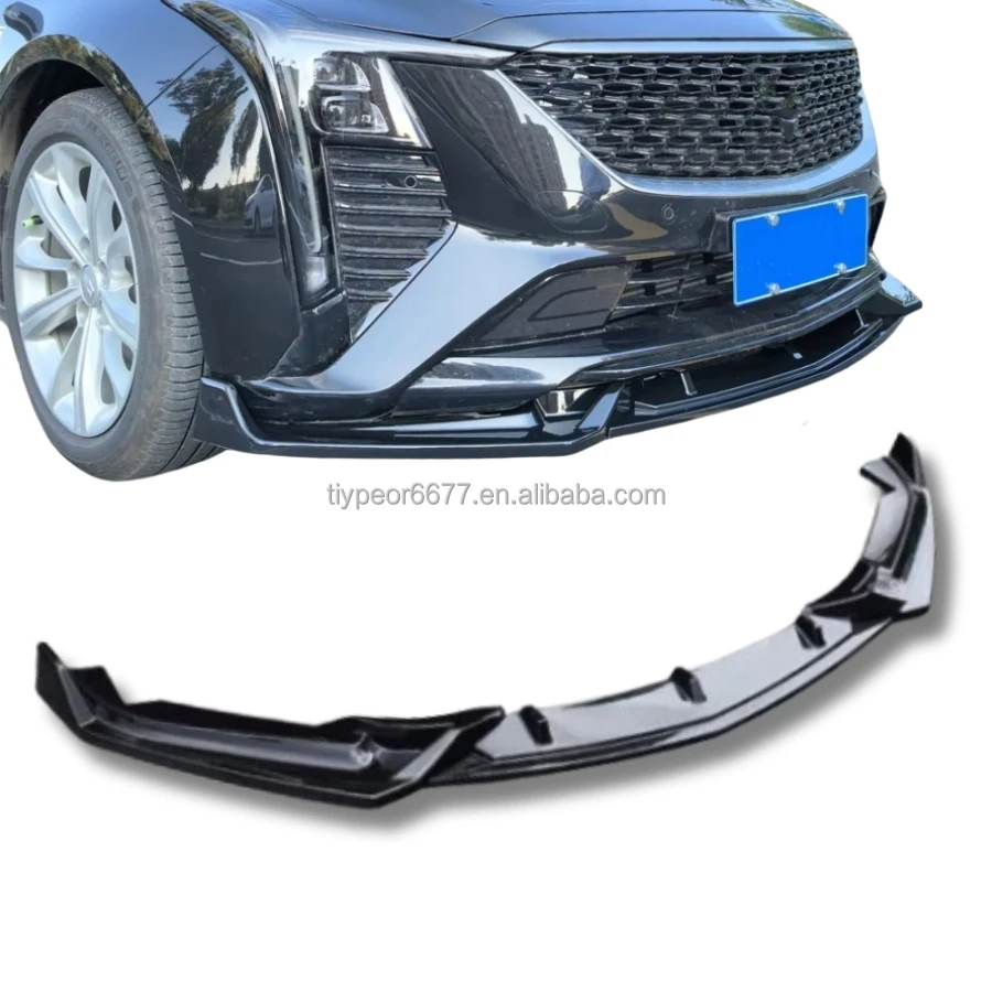 product tiypeor 3pcs gloss black front bumper lip spoiler splitter bodykit refit for cadillac ct5 2024 auto performance-5