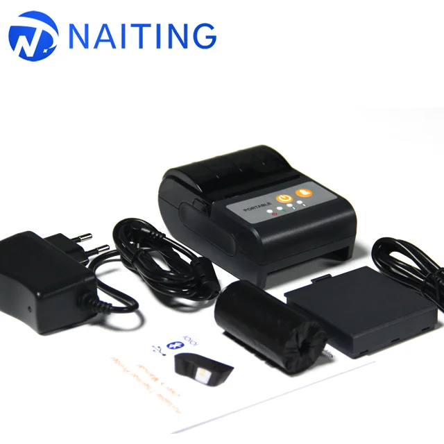 Shanghai Naiting Mini Bluetooth Portable Printer for Taxi/Car with 12V to 9V Adaptor