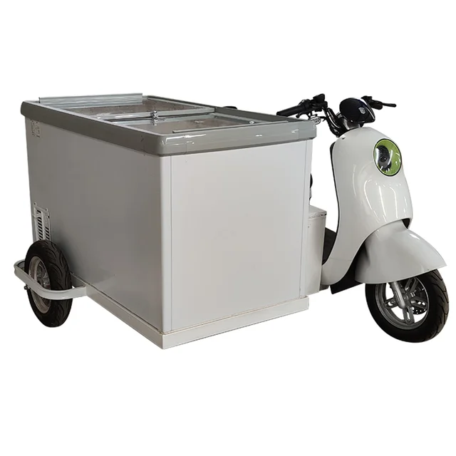 Luxury Electric Ice Cream Tricycle Cart Bike Mobile Ice Cream Solar Tricycles