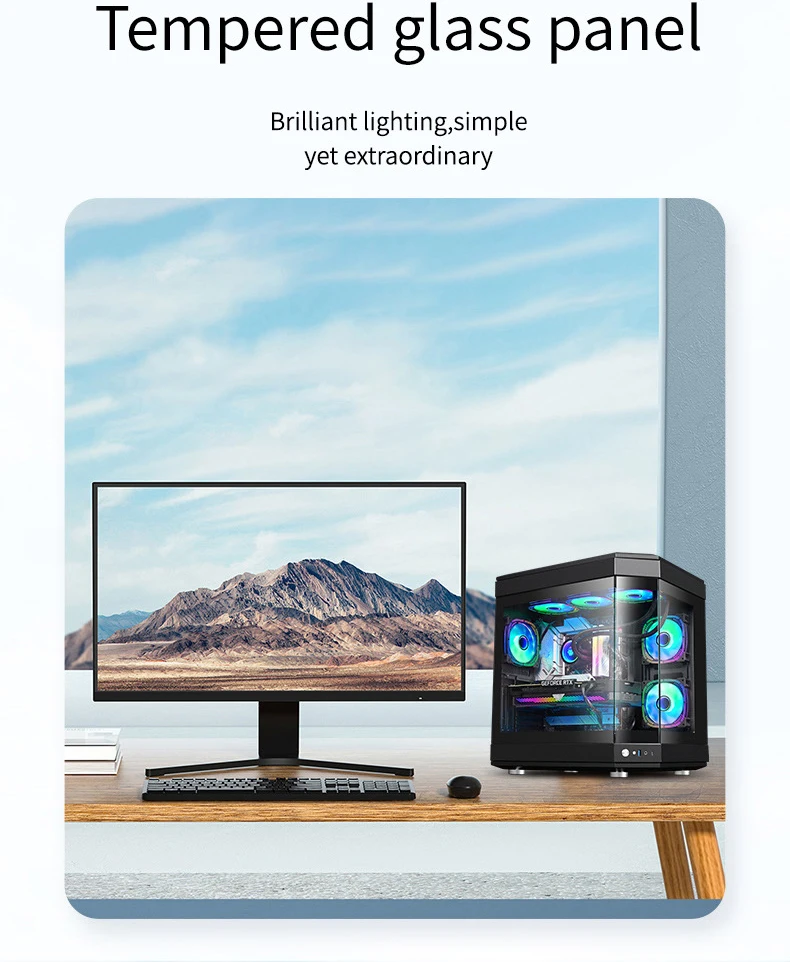 Full View Gaming Computer Case ATX Full Tower Gaming PC Case Tempered ...
