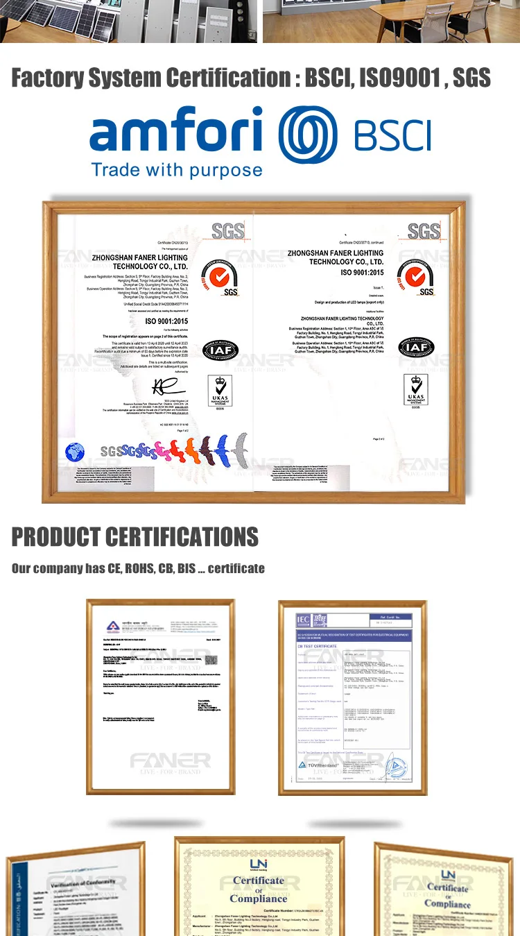 Faner Inmetro Certification Eu Suspension 24w 30w 50w 100w 150w Street