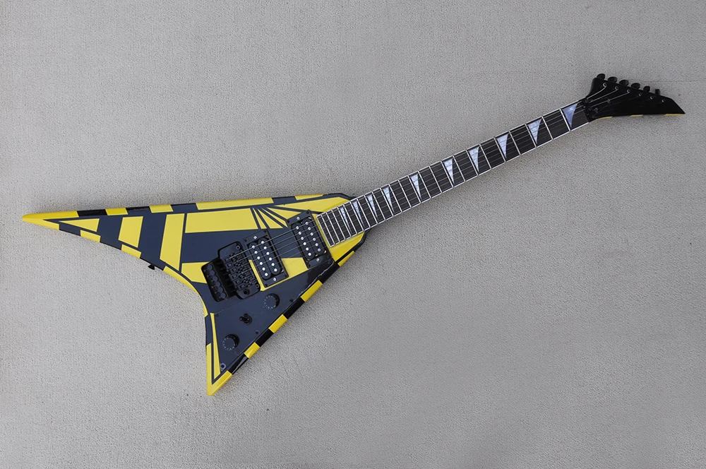 Custom Black Electric Flying V Guitar - Right Handed, OEM