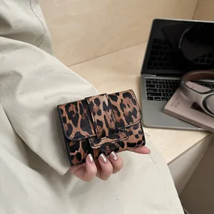 Trendy Leopard Print Small Coin Purse Women Fashion Mini Wallet Unique Stylish Portable Pocket Money Holder