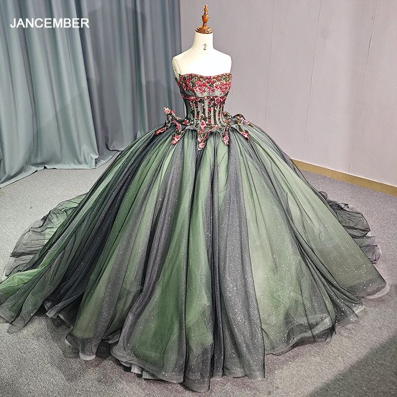 Crape Mexican Women Birthday Party Dresses Flower Puffy Dress Sweet 15 16 Quinceanera Prom Dress 1258 Crape Mexican Women Birthday Party Dresses Flower Puffy Dress Sweet 15 16 Quinceanera Prom Dress 1258