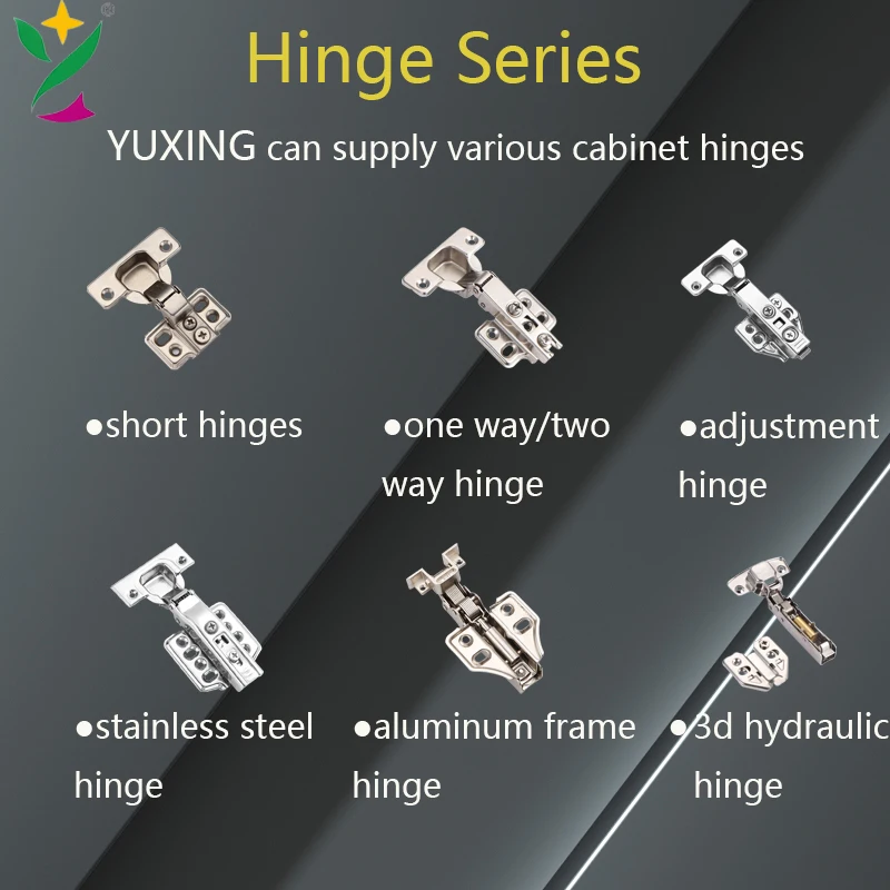 YUXING Furniture Fittings Open Self Closing Auto Hinge Clip on Kitchen Cabinet Door Hinges for Closet