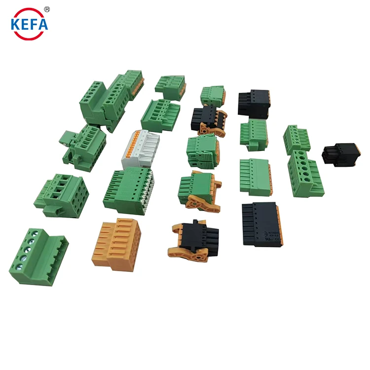 Kefa 3.81mm 3.5mm 7.62mm PCB 取り外し可能なワイヤー対ボードターミナル グリーンコネクター 差込式ネジターミナルブロック