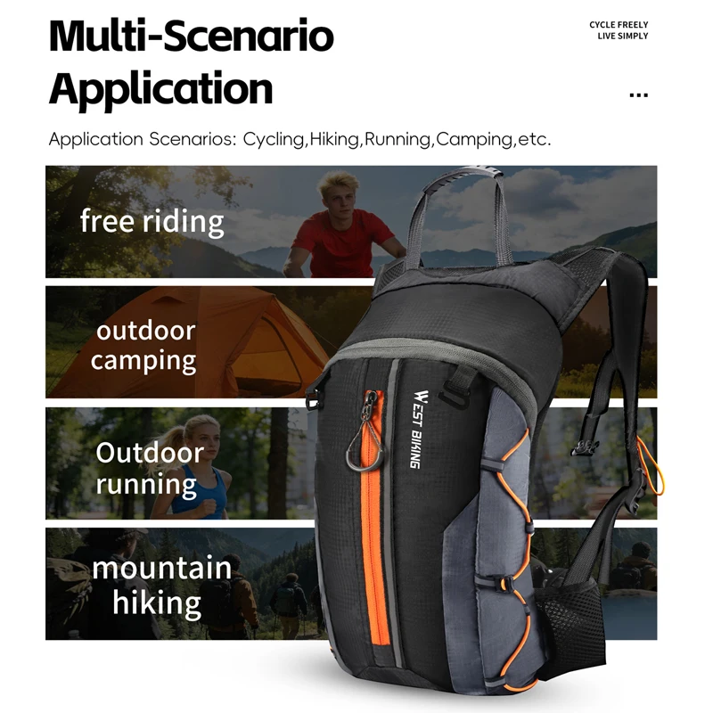 WEST BIKING 10L Ultralight Waterproof Bicycle Backpack for Hiking & Cycling - Portable, Breathable Rucksack for Travel WEST BIKING 10L Ultralight Waterproof Bicycle Backpack for Hiking & Cycling - Portable, Breathable Rucksack for Travel