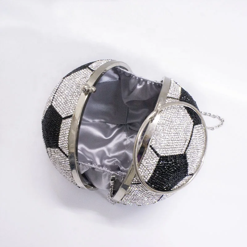 Luxury Evening Clutch Bags with Diamond Basketball Design