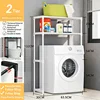 Étagère à linge blanche à 2 niveaux
