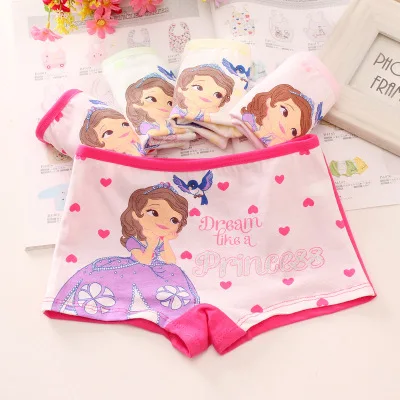5pcs Girls Cotton Underwear Pretty Girls Princess Printing Panties