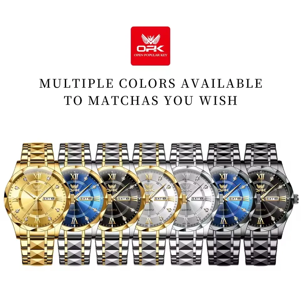 OPK 6023 Classic Business Watch - Men's Waterproof Stainless Steel