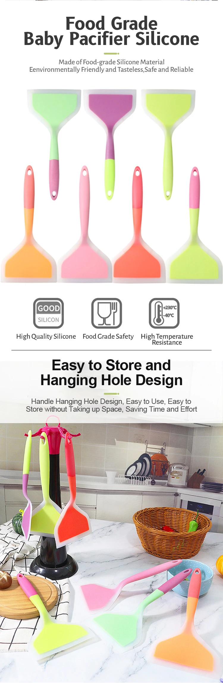 High Temperature Resistant Tamagoyaki Silicone Spatula Dedicated Spatula Flat Bottom Spatula For