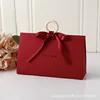 #42Rojo elegante grano de cuero (con aro de madera)