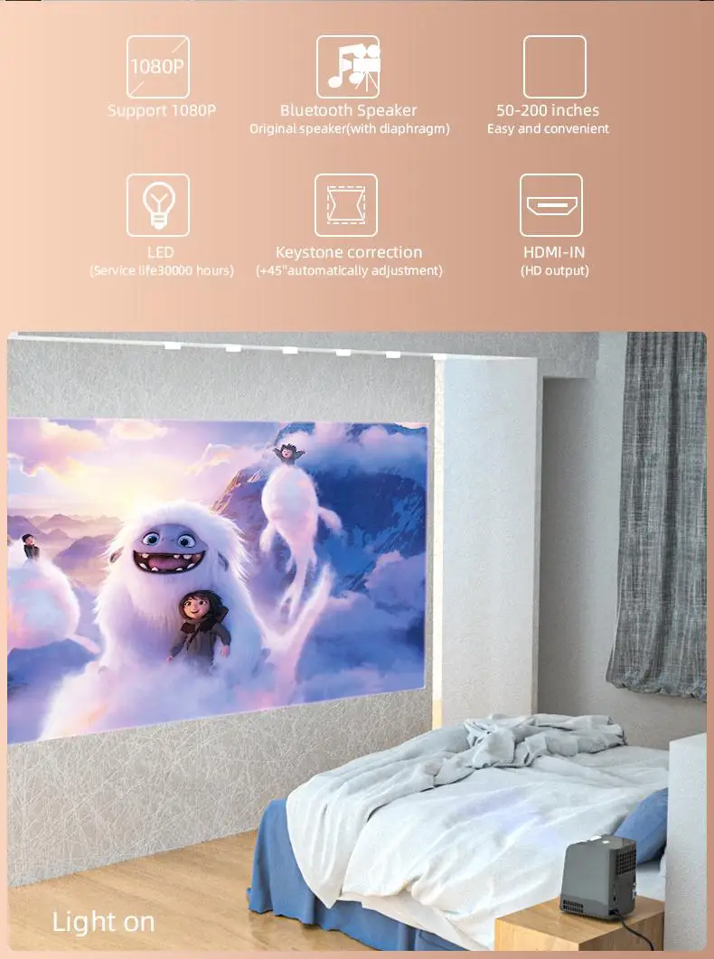 portable home theater Full super clear led projectors 4k mini projector wifi home cinema