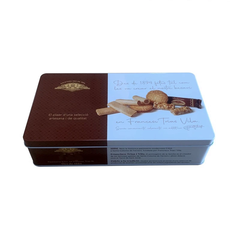 Hình chữ nhật Cookie Bisccuit Tin Box