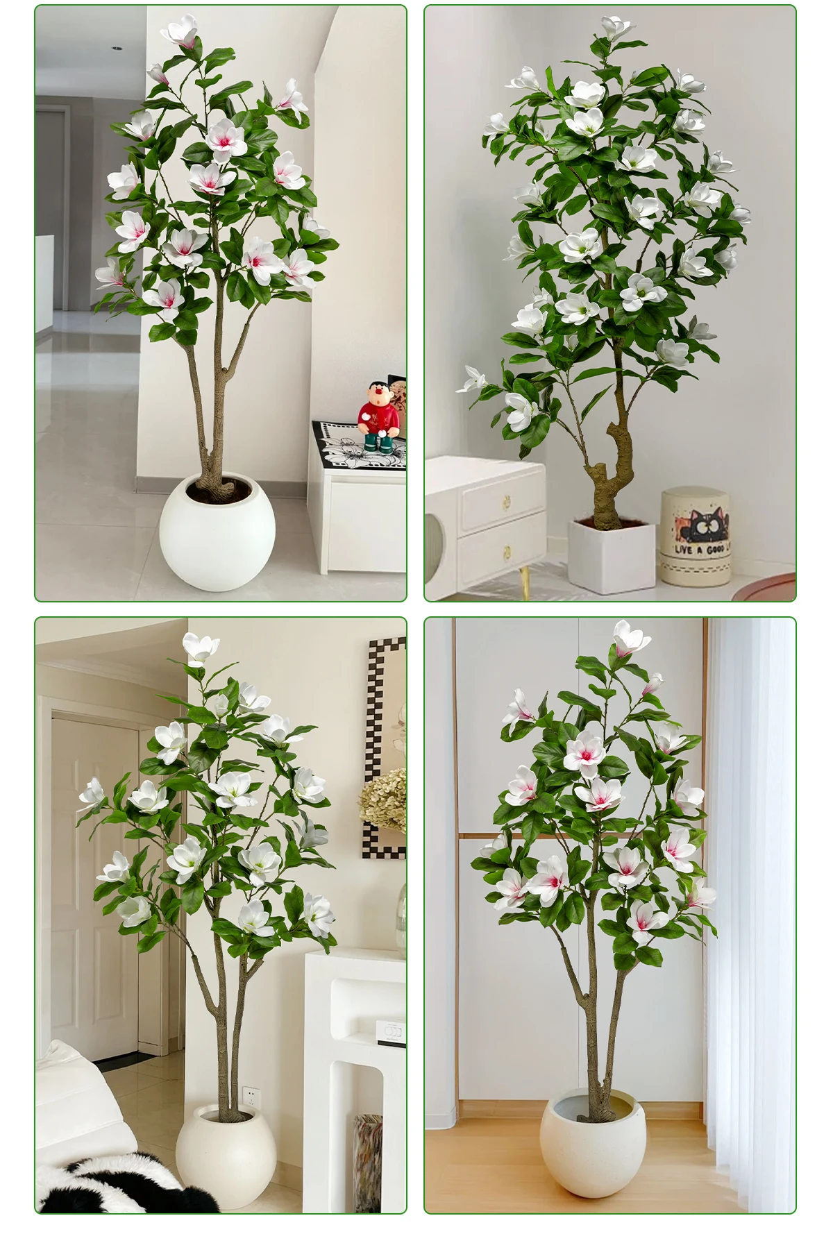 Realistic PE Artificial Magnolia Camellia Bonsai Tree Plastic Flower Indoor/Outdoor Wedding Birthday Party Landscaping factory