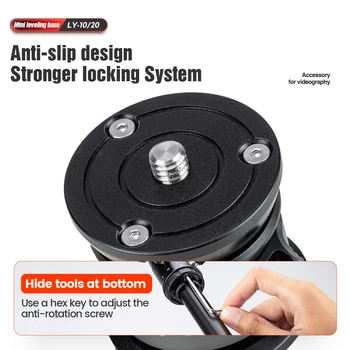 Fotopro 3/8'' Universal Screw Precision Leveling Base 360 Rotational Tripod Accessories Leveling Base Camera Leveling Base detail image