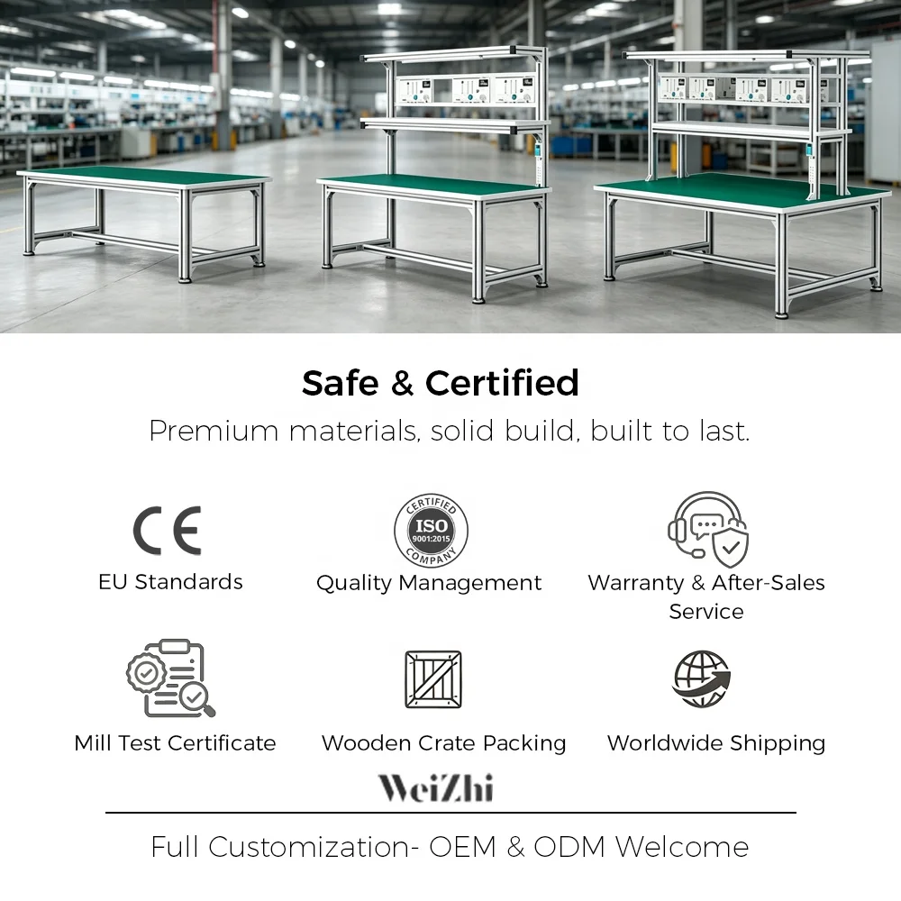 Weizhi Factory Direct Sale Assembly Aluminum Workbench Laboratory Work Benches Workshop Workbenches Table