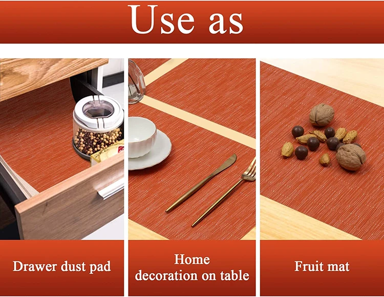 Starunk Wholesale Wipeable Vinyl Placemats For Dining Table Washable
