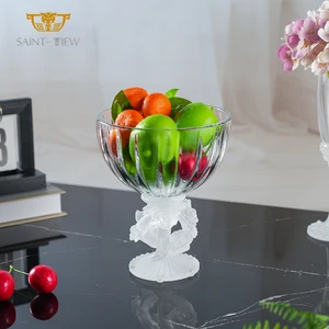 Crystal Bowl Luxury Home Decoration Rose Design Romantic Centerpiece Fo Fruit Candy