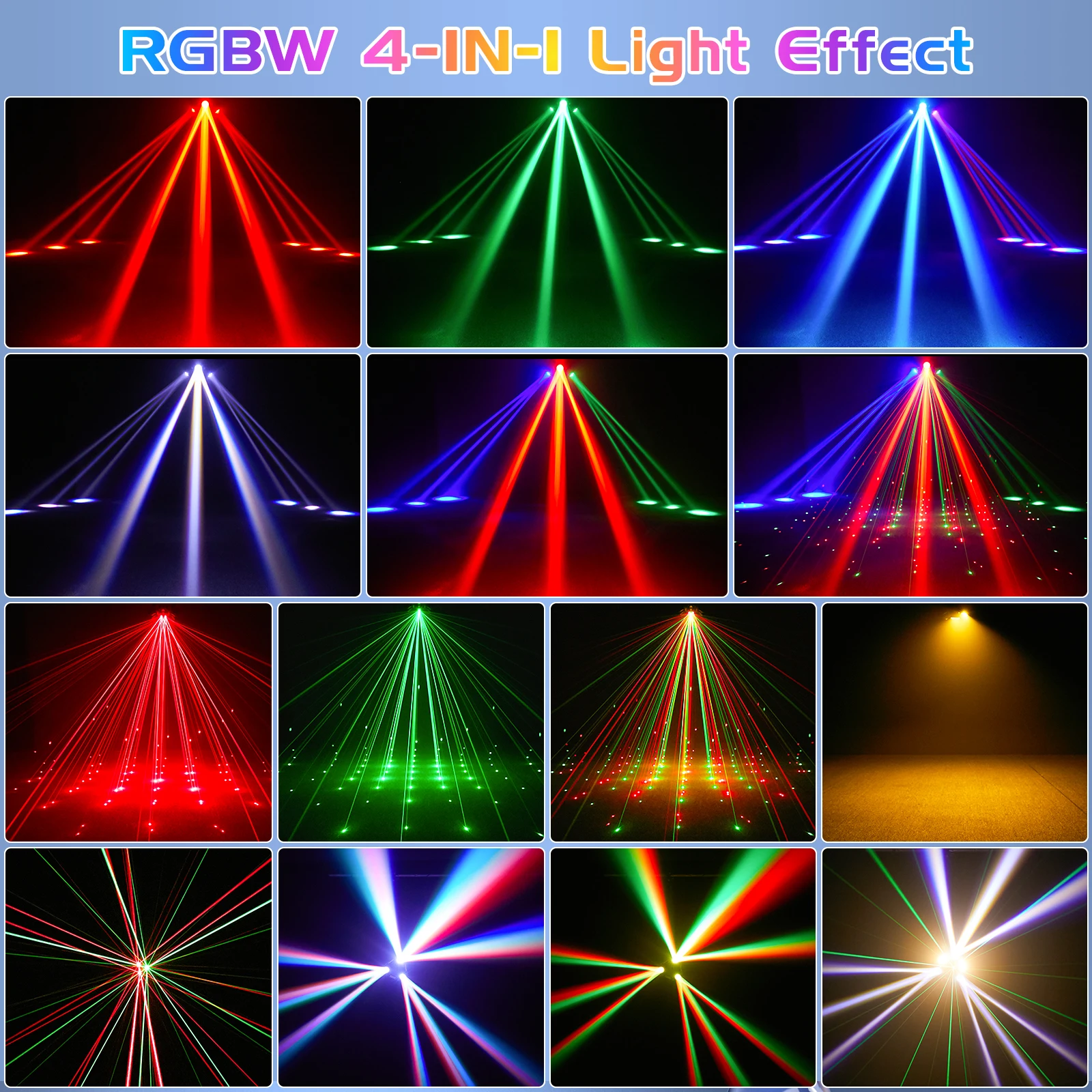 120W RGBW 4-in-1 LED Party Stage Lighting DMX 512 Disco Light for Bar Disco Dance Halls Clubs Mobile Stage DJ Moving Head Lights
