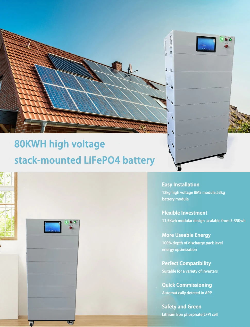 Lfp Battery Pack High Voltage 20KWh 192V High Voltage Lithium Battery ...
