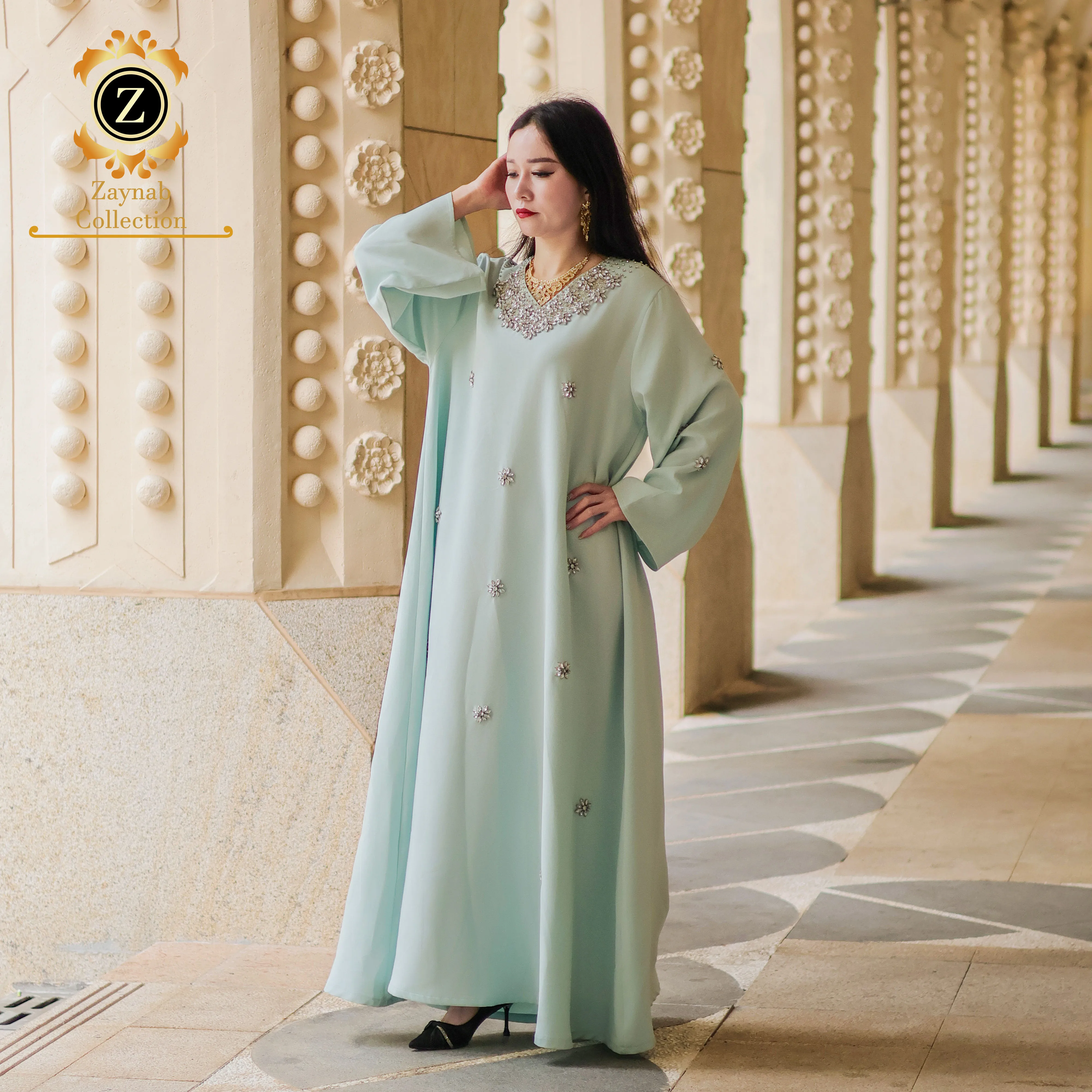 Zaynab Jalabiya Manufacturers Abaya Collection Open Abaya Women Dress Dubai  New Fashion Jalabiya