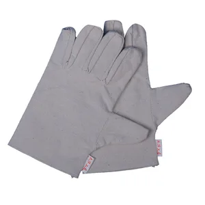 White Canvas Gloves 6-Line Half Lined Labor Protection Safety Gloves Armor Electric Welding Gloves