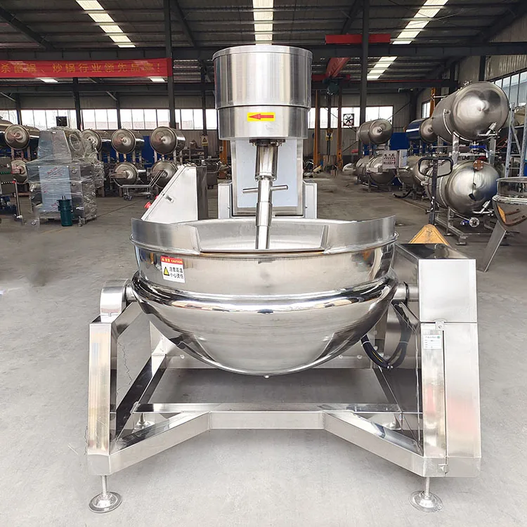 Large Commercial Electric Cooking Pot Sugar Melting Corn Starch Pot With Agitator Jacketed Kettle