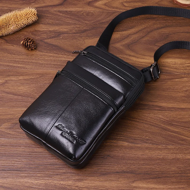 Cell Phone Bag Men's Leather Casual Multifunctional Wear Belt Fanny ...