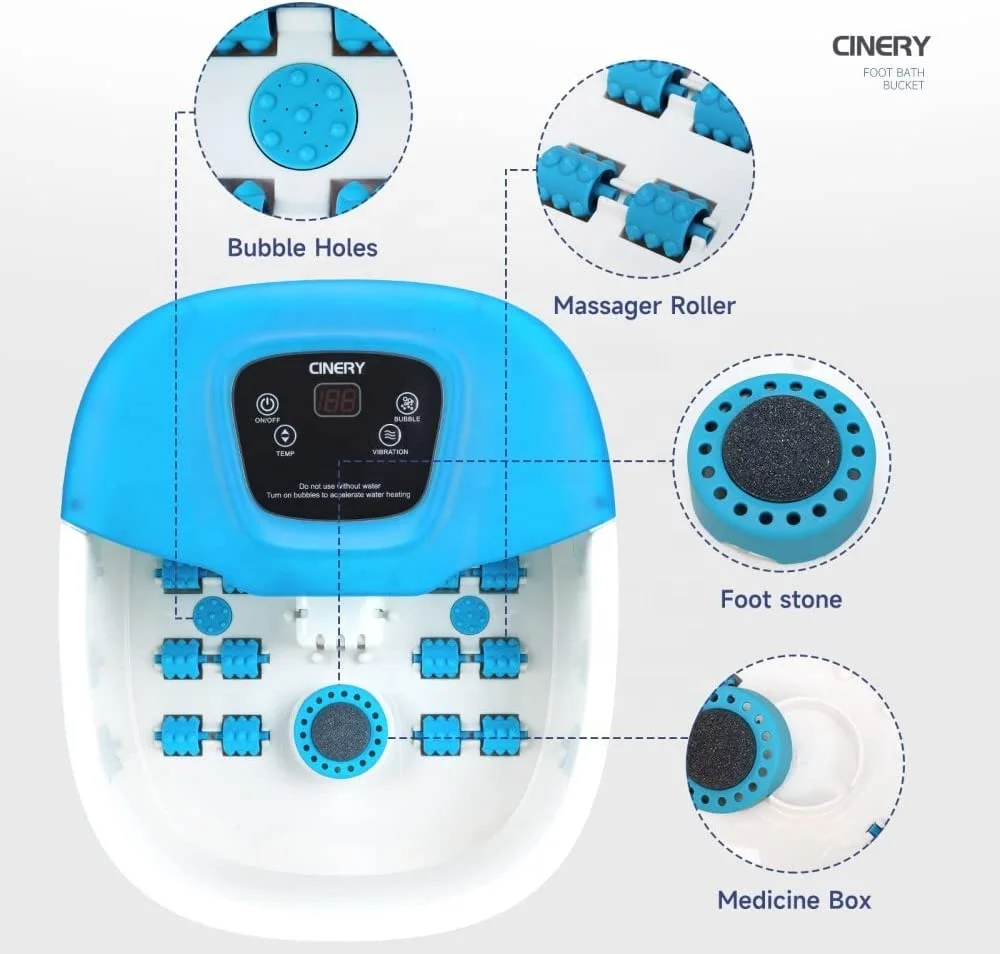 puissance vibromasseur Amazon.com: Foot Spa Bath Massager with Heat [2025 Upgraded], Vibration,  Temperature Control, Jets, Bubbles and Epsom Salt, Foot Bath Soak Tub with  22 Massage Rollers, Feet Soaking Tub for Relaxation, Purple : main image 0