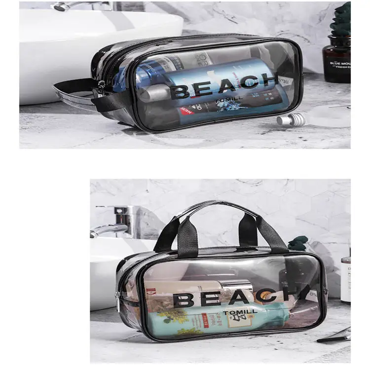 Customized Promotional Strong Durable PVC Clear Transparent Makeup Bag for Packing Cosmetic