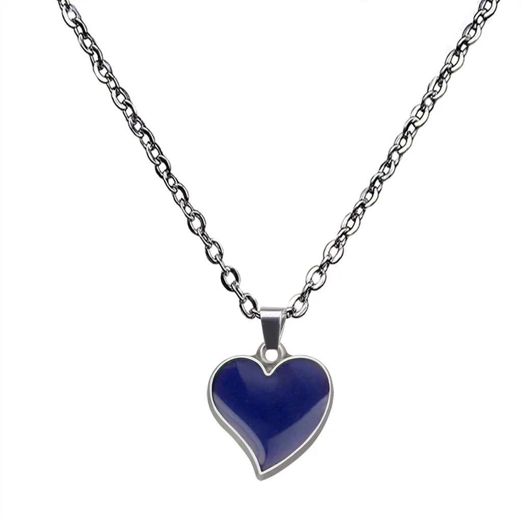 Mood Epoxy Heart Pendent Necklace 
