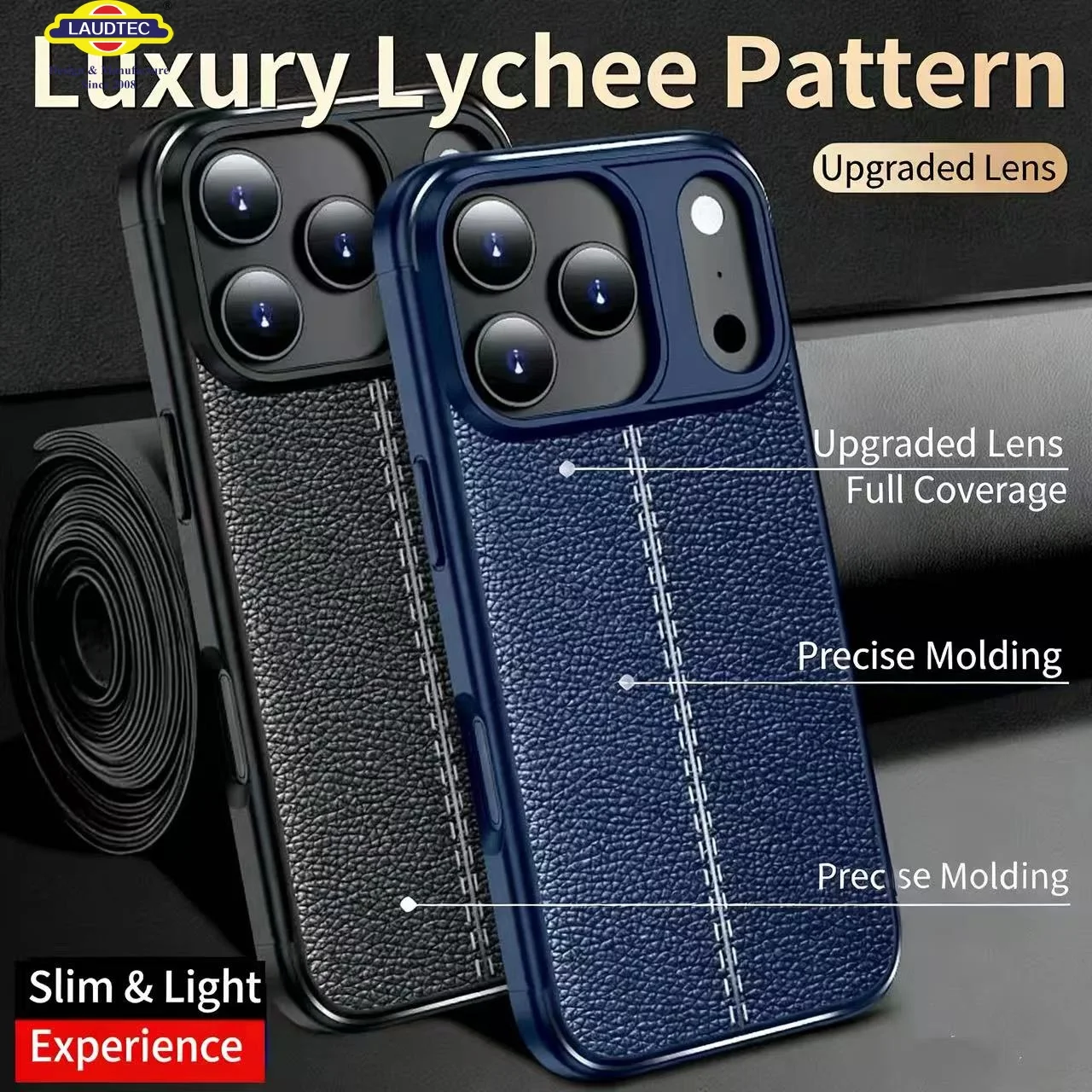 Premium Leather Feel Anti-Fingerprint Phone Case with Raised Camera Protection & Honeycomb Cooling System for Enhanced Gaming