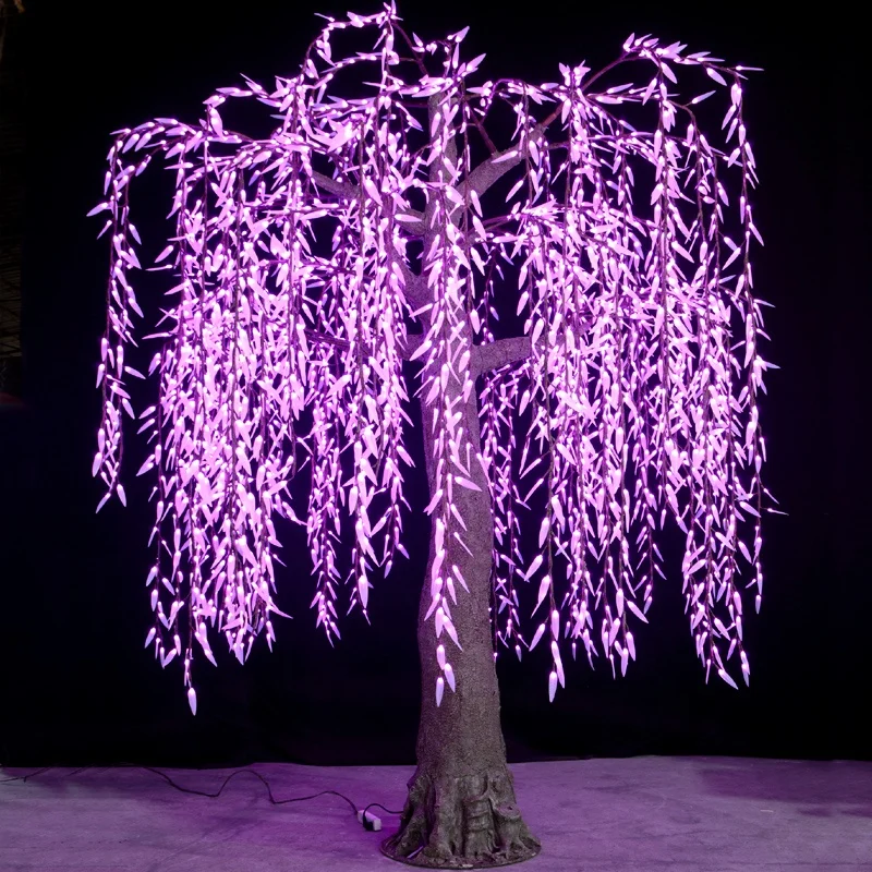 Manufacturer Direct Custom Street Garden 12ft RGB Pixel Control Multi Color Change Remote Control Led Willow Tree Light