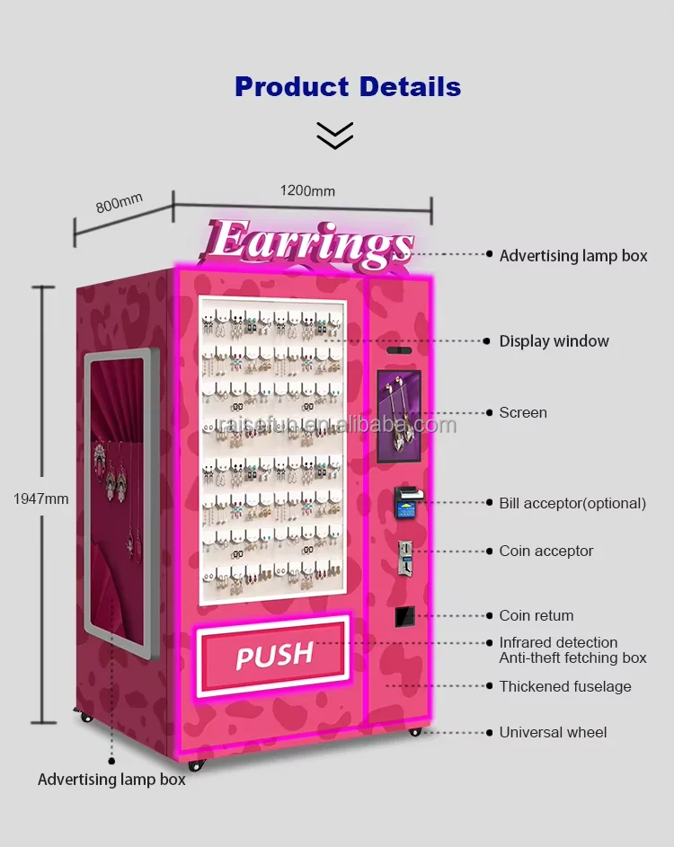 product factory price pink beauty vending machine cosmetics  smart led display showcase for  on nails false lashes hair cosmetics sale-1