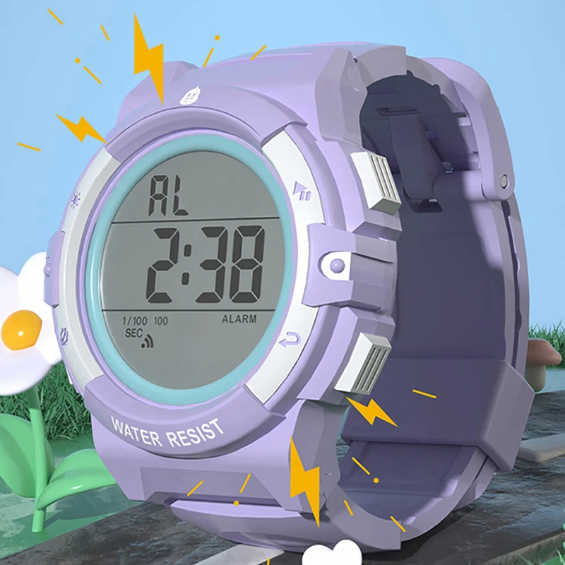 Orologio Sveglia Vibrante Silenzioso Al Polso, Ricaricabile E Impermeabile, Con Timer E 15 Allarmi Giornalieri Per ADHD, Promemoria Farmaci E Vasino - Lilla - 2