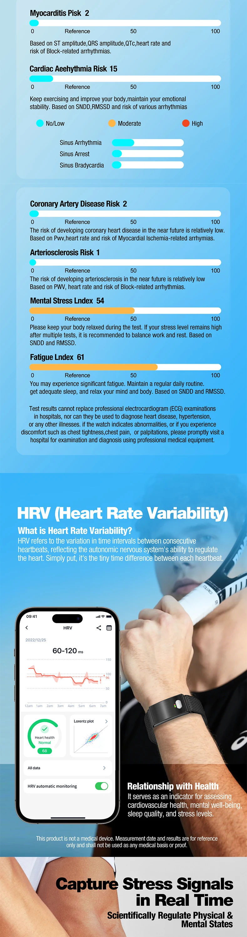 product 2026 es02 screenless smart bracelet body temperature ecg hrv heart rate sleep monitoring health fitness tracker sport smart band-4
