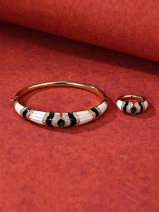 S925 Sterling Silver Zircon Jewelry Set for Women 14K Gold Plated Pear Cut Wedding Party Gift Box Set