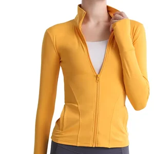 2026 Autumn Winter New Lulu Yoga Clothing Jacket Women High Zip Pocket Sports Tops Knitted Cardigan Running Fitness Europe US