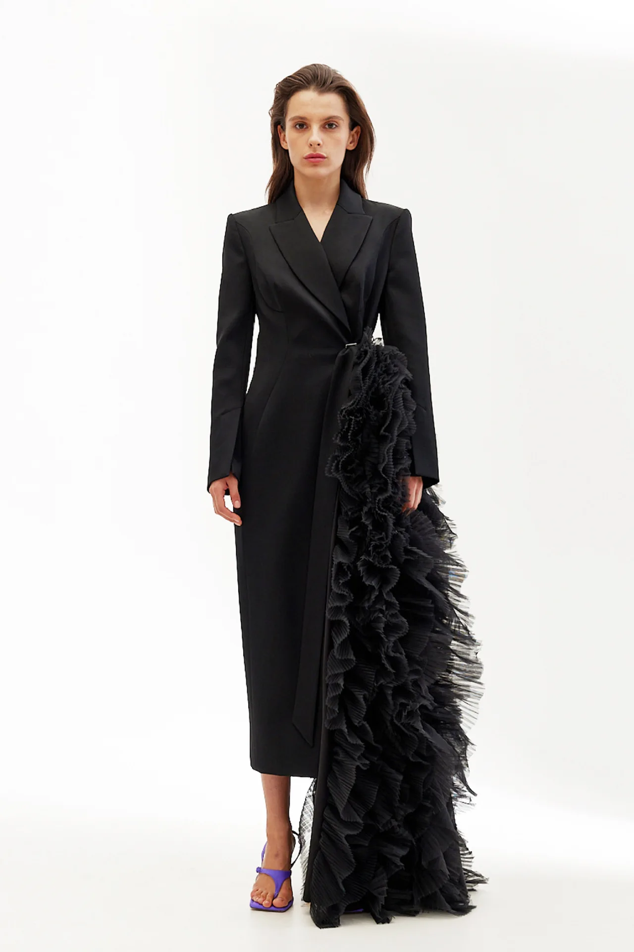 black asymmetric blazer dress ASYMMETRICAL BLAZER DRESS