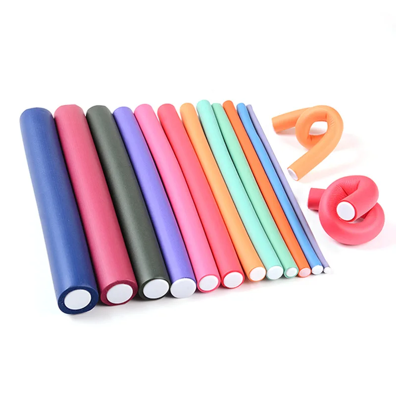 Multi-size Soft Foam Hair Rollers Curlers No Heat Flexible Twist Curling Rods for for Short Long Hair