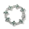 Silver with green