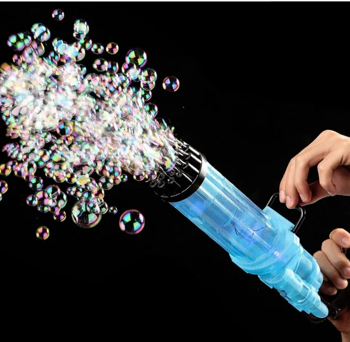 Машина для пузырьков Gatling, машина для пузырьков игрушечного подарка 2021, 21 отверстие, супер большой фантомный свет, автоматическая машина для пузырьков